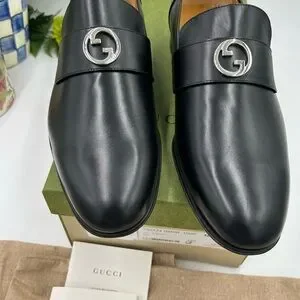 Gucci | Shoes | Mens Gucci Interlocking G Leather Loafers  display picture 1